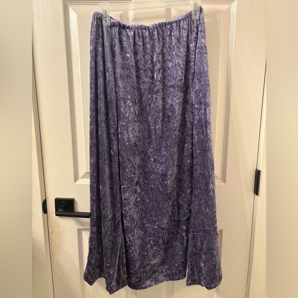 Purple Crushed Velvet Maxi Skirt - Picture 3 of 4